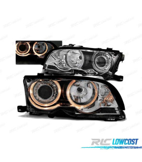 FAROS BMW E46 01-03 OJOS ANGEL COUPE CABRIO CROMADOS