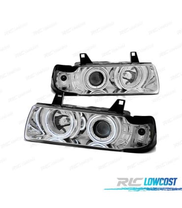 FAROS OJOS ANGEL BMW E36 COUPE CABRIO 91-99 CROMADOS