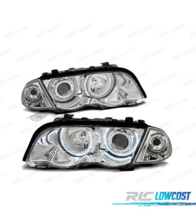 FAROS BMW E46 98-01 OJOS ANGEL CCFL CROMADOS