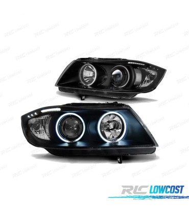 FAROS BMW E90 E91 05-08 OJOS ANGEL CCFL FONDO NEGRO