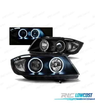 FAROS BMW E90 E91 05-08 OJOS ANGEL FONDO NEGRO CCFL