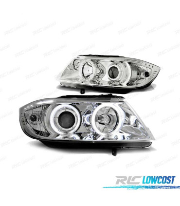 FAROS BMW E90 E91 05-08 OJOS ANGEL CCFL CROMADOS
