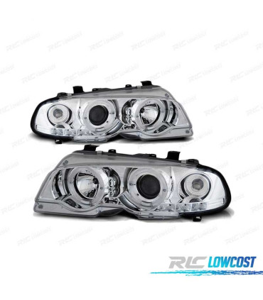 FAROS BMW E46 99-03 OJOS ANGEL COUPE CROMADOS