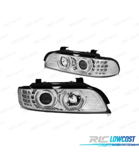 FAROS BMW E39 95-03 OJOS ANGEL 3D CROMADOS INTERMITENTES LED