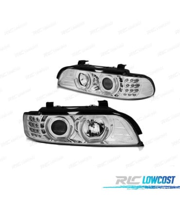 FAROS BMW E39 95-03 OJOS ANGEL 3D CROMADOS INTERMITENTES LED