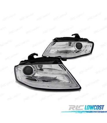 FAROS LED AUDI A4 B8 08-11 TRU DRL CROMADOS APTOS XENON ORIGEN