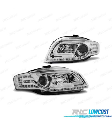 FAROS TUBE-LIGHT AUDI A4 B7 04-08 CROMADOS INTERMITENTES LED