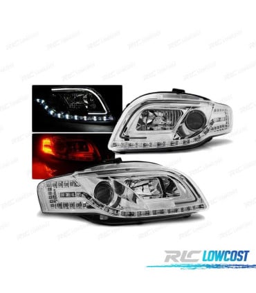 FAROS TUBE-LIGHT AUDI A4 B7 04-08 CROMADOS INTERMITENTES LED