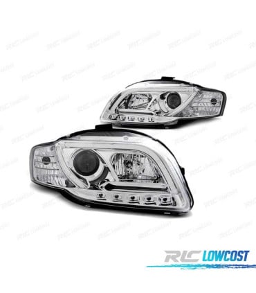 FAROS AUDI A4 B7 04-08 LUZ DIURNA CROMADO TRU DRL