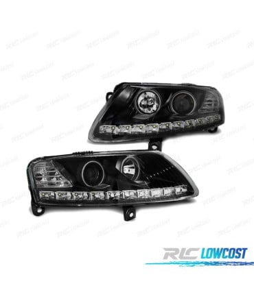 FAROS OJOS ANGEL AUDI A6 C6 04-08 OJOS ANGEL LED NEGRO