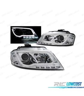 FAROS LED AUDI A3 8P 08-12 TRU DRL CROMADOS