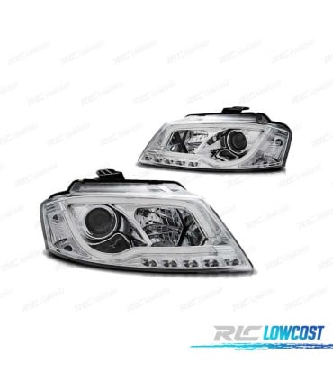 FAROS LED AUDI A3 8P 08-12 TRU DRL CROMADOS