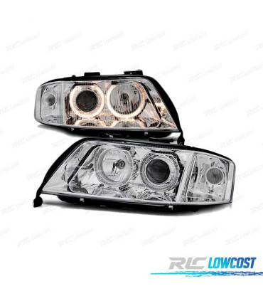 FAROS OJOS ANGEL AUDI A6 99-01 OJOS ANGEL CROMADOS XENON