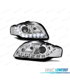 FAROS LUZ DIURNA LED AUDI A4 B7 04-08 CROMADOS