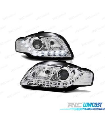 FAROS LUZ DIURNA LED AUDI A4 B7 04-08 CROMADOS