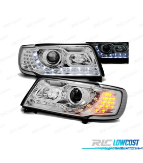 FAROS AUDI 100 C4 90-94 DAYLIGHT INTERMITENTE LED CROMADO