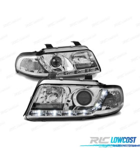 FAROS DELANTEROS DAYLIGHT LED AUDI A4 B5 99-00 CROMADOS