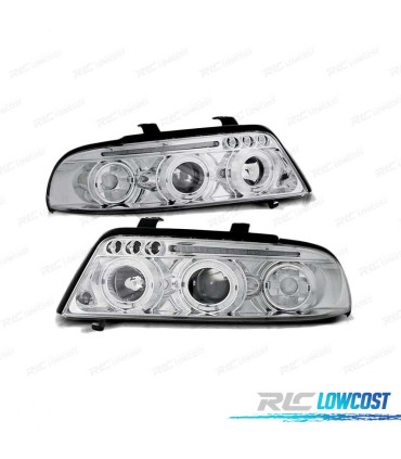 FAROS AUDI A4 B5 99-00 OJOS ANGEL + LED CROMADOS
