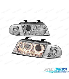 FAROS AUDI A4 B5 94-98 OJOS ANGEL CLASSIC CROMADOS