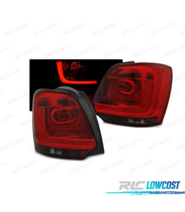 PILOTOS VOLKSWAGEN VW POLO 6R 09-13 LED BAR ROJO AHUMADO