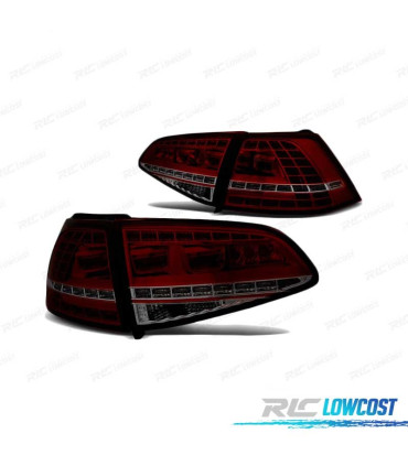 PILOTOS PARA VOLKSWAGEN VW GOLF 7 12-17 LOOK GTI ROJO CROMO AHUMADO