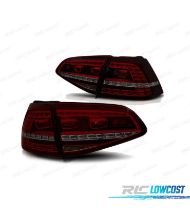PILOTOS PARA VOLKSWAGEN VW GOLF 7 12-17 LOOK GTI ROJO AHUMADO