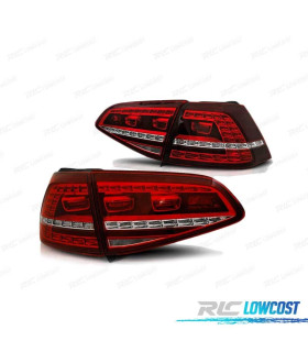 PILOTOS FULL LED PARA VOLKSWAGEN VW GOLF 7 12-17 LOOK GTI ROJO BLANCO