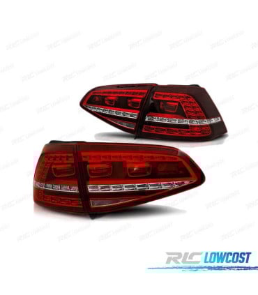 PILOTOS FULL LED PARA VOLKSWAGEN VW GOLF 7 12-17 LOOK GTI ROJO BLANCO