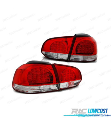 PILOTOS LED PARA VOLKSWAGEN VW GOLF 6 08-12 ROJO BLANCO LED