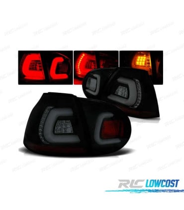 PILOTOS PARA VOLKSWAGEN VW GOLF 5 03-09 LED BAR NEGRO AHUMADO