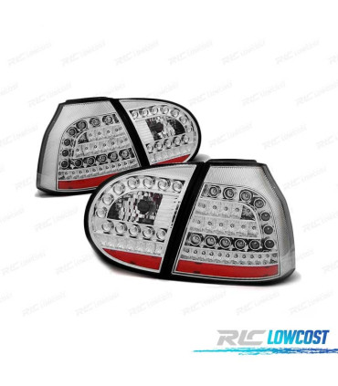 PILOTOS LED PARA VOLKSWAGEN VW GOLF 5 03-09 CROMADO LED