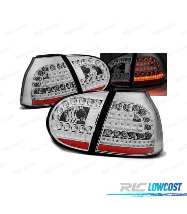 PILOTOS LED PARA VOLKSWAGEN VW GOLF 5 03-09 CROMADO LED