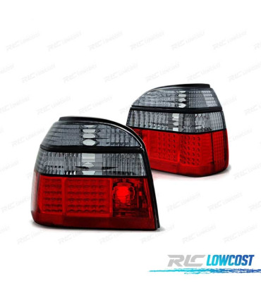 PILOTOS PARA VOLKSWAGEN VW GOLF 3 91-97 LED ROJO AHUMADO