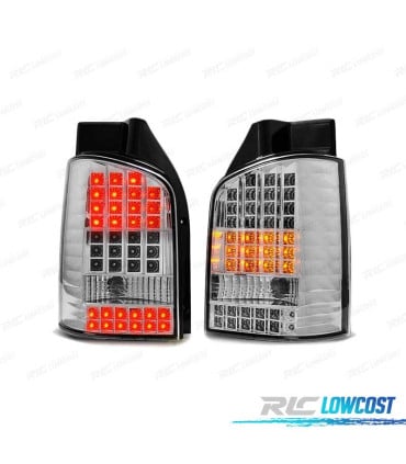 PILOTOS LED PARA VOLKSWAGEN VW T5 03-09 CROMADO LED