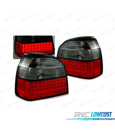 PILOTOS LED PARA VOLKSWAGEN VW GOLF 3 91-97 ROJO AHUMADO