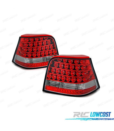 PILOTOS PARA VOLKSWAGEN VW GOLF 4 97-03 LED ROJO CRISTAL