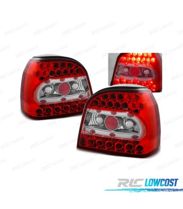 PILOTOS PARA VOLKSWAGEN VW GOLF 3 91-97 ROJO BLANCO LED