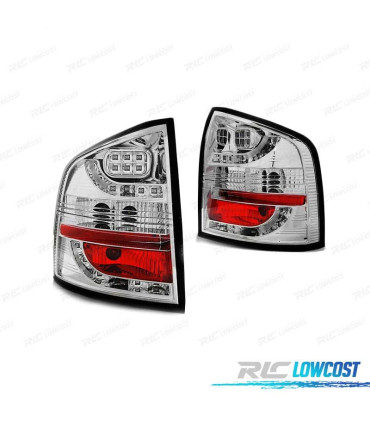 PILOTOS PARA SKODA OCTAVIA II KOMBI 04-12 LED CROMADOS