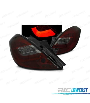 PILOTOS PARA OPEL CORSA D 3P 06-14 LED BAR ROJO AHUMADO
