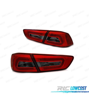 PILOTOS MITSUBISHI LANCER 8 SEDAN 08-11 LED BAR ROJO AHUMADO