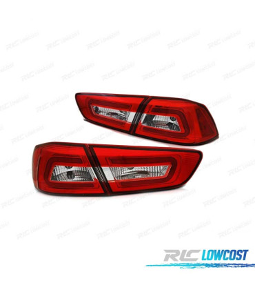 PILOTOS MITSUBISHI LANCER 8 SEDAN 08-11 LED BAR ROJO CLARO