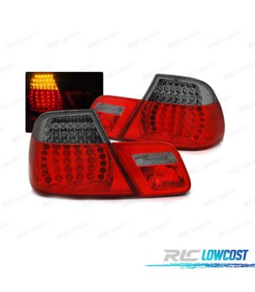 PILOTOS BMW E46 COUPE 99-03 LED CON INTERMITENTE DINAMICO ROJO AHUMADO LOOK M3