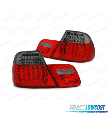 PILOTOS BMW E46 COUPE 99-03 LED CON INTERMITENTE DINAMICO ROJO AHUMADO LOOK M3