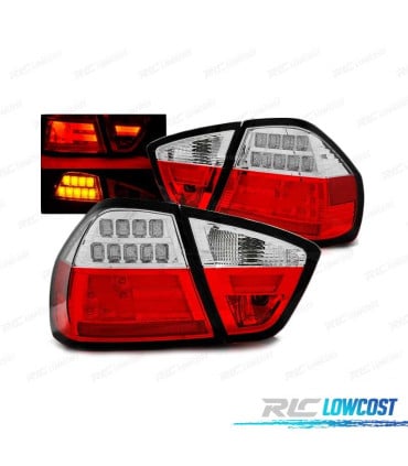 PILOTOS LED PARA BMW E90 SEDAN 05-08 ROJO CRISTAL