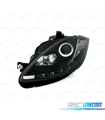 FAROS SEAT LEON ALTEA 09-12 TRU DRL LUZ DIURNA REAL FONDO NEGRO