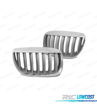 PARRILLAS BMW X5 E53 LCI 04-06 LOOK TITANIO CROMO PLATA