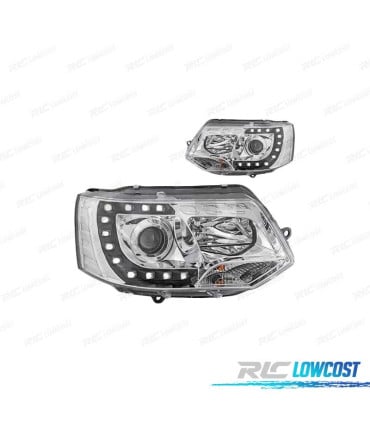 FAROS PARA VOLKSWAGEN VW T5 MULTIVAN CARAVELLE 09-15 CROMO