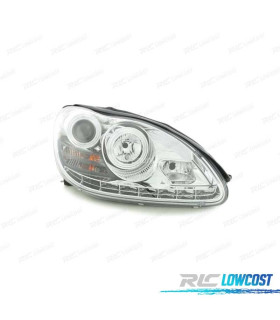FAROS CON LUZ DIURNA LED MERCEDES S W220 02-05 FONDO CROMADO