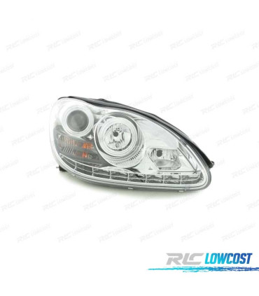 FAROS CON LUZ DIURNA LED MERCEDES S W220 02-05 FONDO CROMADO