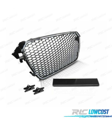 PARRILLA AUDI A4 B8 11-15 CROMO NEGRO LOOK RS